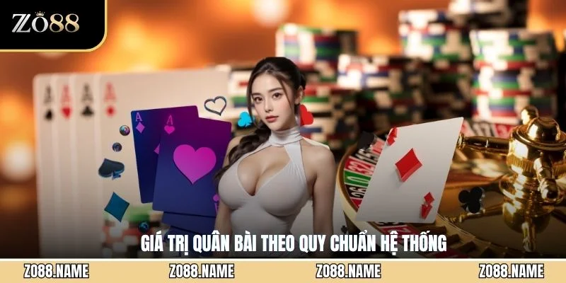 Giá trị quân bài theo quy chuẩn hệ thống